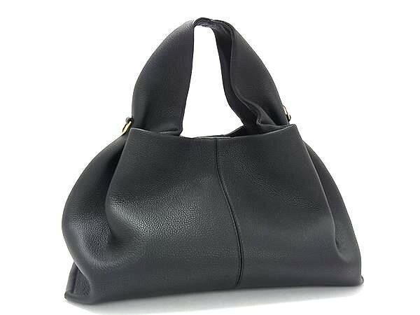 乐天商城 - POLENE ポレーヌ ハンドバッグ ヌメロ ヌフ ブラック系 レザー レディース ゴールド金具 美品【本物保証】【中古】