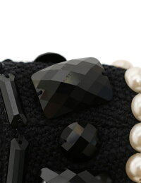 新品未使用展示品Diagramダイアグラムノーカラーコートグレーベージュ黒フェイクパールビジューメーカーサイズ36参考サイズSレディース【本物保証】【中古】