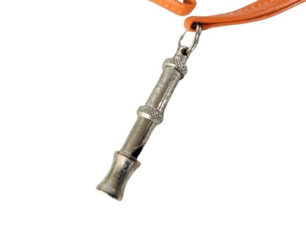Rakuten - HERMES エルメス ネックレス シフレホイッスル シルバー オレンジ系 メタル レザー ユニセックス【本物保証】【中古】
