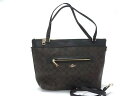 COACH コーチ トートバッグ シグネチャー 2WAYバッグ F54690 ブラウン系×ブラック系 PVC×レザー レディース ショルダーバッグ ゴールド金具【本物保証】【中古】