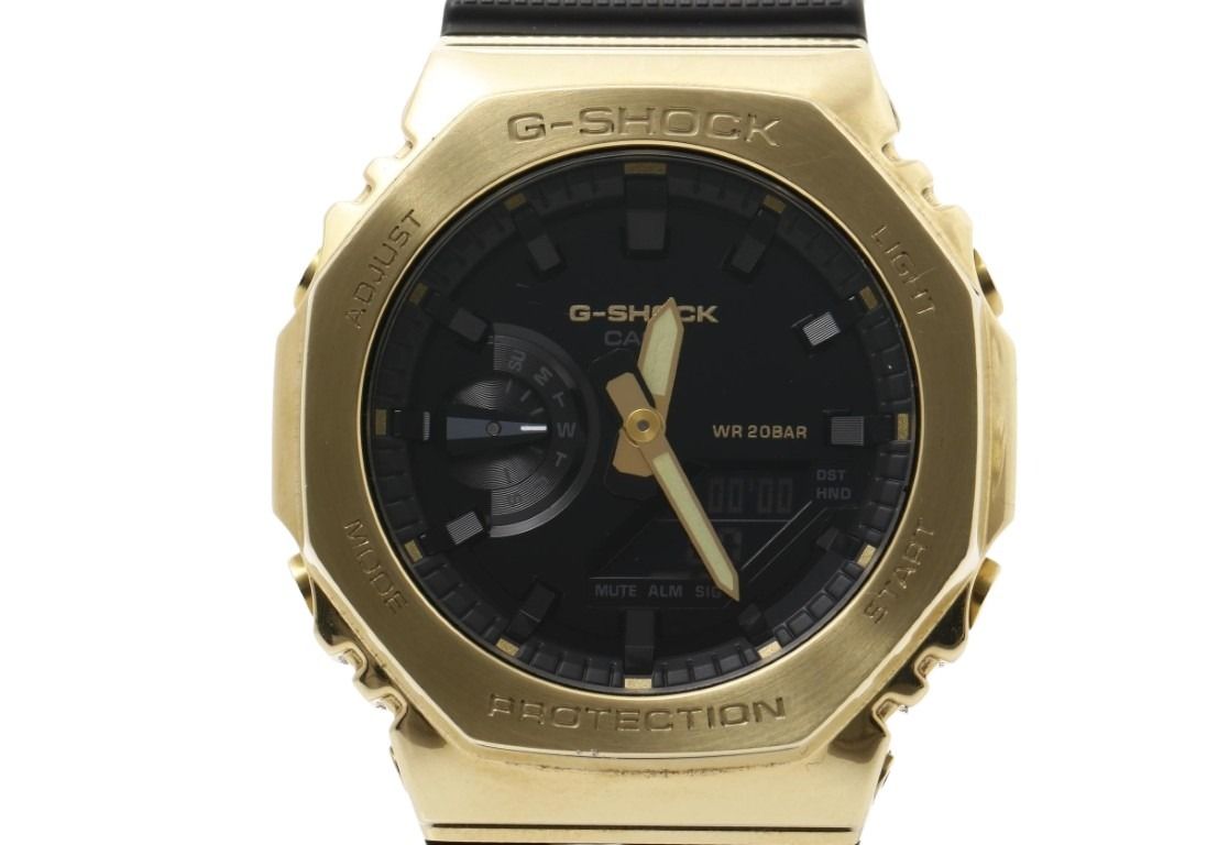 CASIO カシオ 時計 G-SHOCK ANALOG-DIGITAL 2100 Series GM-2100G-1A9JF ブラック ゴールド系 樹脂／ステンレススチール メンズ アナデジ 美品【本物保証】【中古】