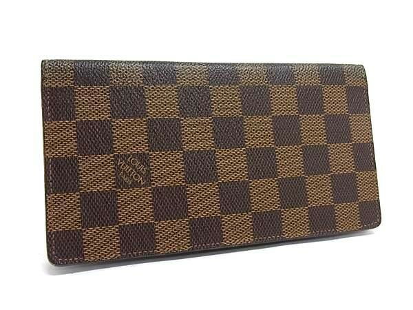 乐天商城 - LOUIS VUITTON ルイヴィトン 長財布 ポルトバルールカルトクレディ N61823 エベヌ（ブラウン）系 ダミエ メンズ 二つ折り 美品【本物保証】【中古】