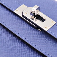 新品未使用展示品 HERMES エルメス ケリーウォレット ミディアム 三つ折り財布 ヴォーエプソン ブルーブライトン カプシーヌ ヴェルソ C刻印【本物保証】【中古】