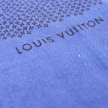 LOUIS VUITTON ルイ ヴィトン ショール カシミヤ シルク ブルー ブラック 大判【本物保証】【中古】