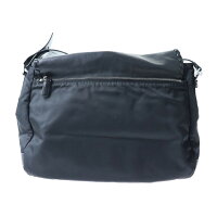 美品 PRADA プラダ 斜め掛け メッセンジャーバッグ ショルダーバッグ BT0582 ナイロン レザー ブラック【本物保証】【中古】