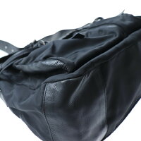 美品 PRADA プラダ 斜め掛け メッセンジャーバッグ ショルダーバッグ BT0582 ナイロン レザー ブラック【本物保証】【中古】