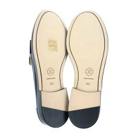 新品未使用展示品 CHANEL シャネル ローファー レザー 黒 コインモチーフ 日本参考サイズ 約23cm 表記サイズ 36C【本物保証】【中古】