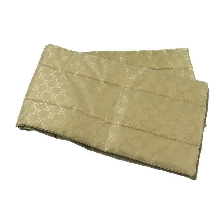 超美品 GUCCI グッチ GG柄 マフラー カーキゴールド 襟巻き アパレル 小物【本物保証】【中古】