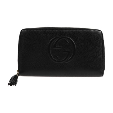 超美品 GUCCI グッチ ソーホー 長財布 308280 レザー ブラック ラウンドファスナー【本物保証】【中古】