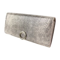 超美品 BVLGARI ブルガリ コンチネンタル ロングウォレット ブルガリブルガリ 二つ折り財布 288278 カルングスキンレザー ミルキーオパール フラップ ロゴクリップ 長財布【本物保証】【中古】
