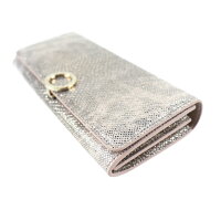 超美品 BVLGARI ブルガリ コンチネンタル ロングウォレット ブルガリブルガリ 二つ折り財布 288278 カルングスキンレザー ミルキーオパール フラップ ロゴクリップ 長財布【本物保証】【中古】