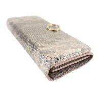 超美品 BVLGARI ブルガリ コンチネンタル ロングウォレット ブルガリブルガリ 二つ折り財布 288278 カルングスキンレザー ミルキーオパール フラップ ロゴクリップ 長財布【本物保証】【中古】