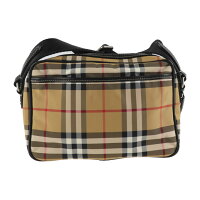 新品未使用展示品 BURBERRY バーバリー ショルダーバッグ 8005524 キャンバス ベージュ チェック柄 カメラバッグ【本物保証】【中古】