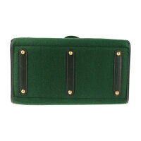 HERMES エルメス フードゥ ハンドバッグ フェルト レザー グリーン □F刻印【本物保証】【中古】