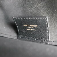 超美品 SAINT LAURENT サンローラン トートバッグ 600281 レザー ブラック【本物保証】【中古】