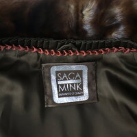 SAGA MINK サガミンク 毛皮コート ステンカラーコート ミンク ブラウン系 表記サイズ 11【本物保証】【中古】