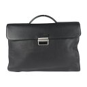 美品 GUCCI グッチ ブリーフケース ビジネスバッグ 268113 レザー ブラック シルバー金具【本物保証】【中古】