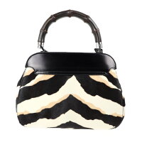 新品未使用展示品 GUCCI グッチ レディロック バンブー ハンドバッグ 331830 520981 ハラコ レザー ブラウン系【本物保証】【中古】