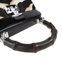 新品未使用展示品 GUCCI グッチ レディロック バンブー ハンドバッグ 331830 520981 ハラコ レザー ブラウン系【本物保証】【中古】