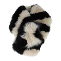 超美品 FENDI フェンディ マフラー FNL139 A1JG F11D3 フォックス レザー ベージュ ブラック ティペット ベルト付き【本物保証】【中古】