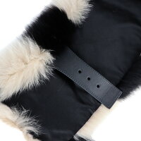 超美品 FENDI フェンディ マフラー FNL139 A1JG F11D3 フォックス レザー ベージュ ブラック ティペット ベルト付き【本物保証】【中古】