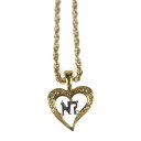 美品 NINA RICCI ニナリッチ ネックレス ネックレス - メタル ラインストーン ゴールド シルバー ハート ロゴ ペンダント【本物保証】【中古】