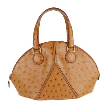 美品 HERMES エルメス イルドヴォー ハンドバッグ オーストリッチ ブラウン ヴィンテージ 〇V刻印 2WAY ショルダーバッグ【本物保証】【中古】