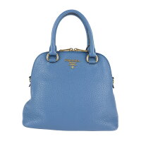 超美品 PRADA プラダ ハンドバッグ 1BA162 レザー COBALTO 2WAY【本物保証】【中古】