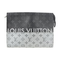 超美品 LOUIS VUITTON ルイ ヴィトン ポシェット・ヴォワヤージュMM モノグラム・エクリプス セカンドバッグ M63039 モノグラムキャンバス ブラック シルバー クラッチバッグ【本物保証】【中古】