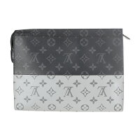 超美品 LOUIS VUITTON ルイ ヴィトン ポシェット・ヴォワヤージュMM モノグラム・エクリプス セカンドバッグ M63039 モノグラムキャンバス ブラック シルバー クラッチバッグ【本物保証】【中古】