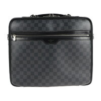 LOUIS VUITTON ルイ ヴィトン スティーブ ダミエ グラフィット ビジネスバッグ N58030 PVC レザー グレー ブラック 2WAY ブリーフケース PCケース【本物保証】【中古】