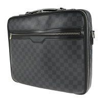 LOUIS VUITTON ルイ ヴィトン スティーブ ダミエ グラフィット ビジネスバッグ N58030 PVC レザー グレー ブラック 2WAY ブリーフケース PCケース【本物保証】【中古】