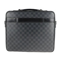 LOUIS VUITTON ルイ ヴィトン スティーブ ダミエ グラフィット ビジネスバッグ N58030 PVC レザー グレー ブラック 2WAY ブリーフケース PCケース【本物保証】【中古】