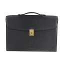 LOEWE ロエベ ブリーフケース ビジネスバッグ - レザー ブラック ゴールド金具 書類鞄 アナグラム【本物保証】【中古】