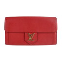 美品 LOUIS VUITTON ルイ ヴィトン ポルトフォイユ ロックミー 長財布 M61277 レザー ルビー レッド ゴールド金具 二つ折り フラップ L...
