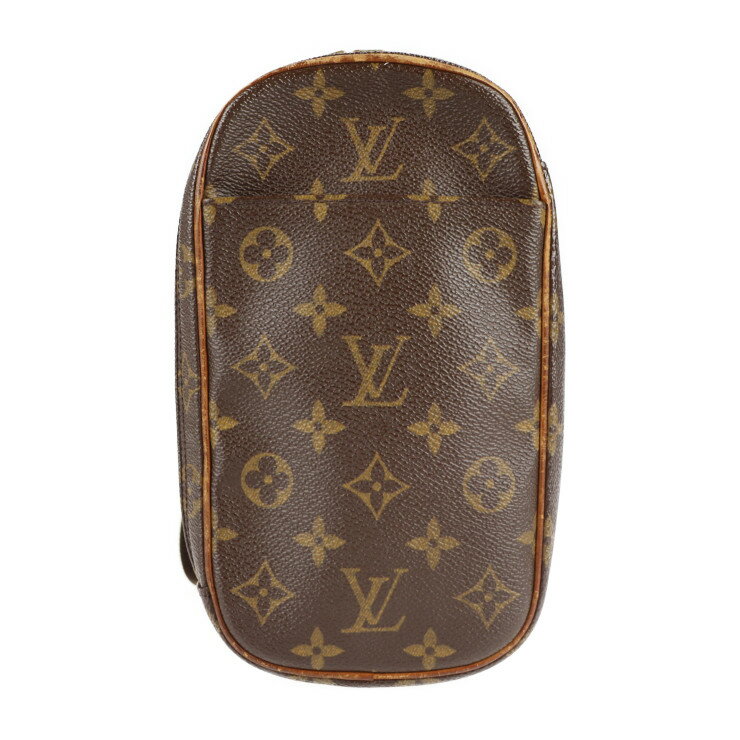 LOUIS VUITTON ルイ ヴィトン ポシェット ガンジュ ボディバッグ M51870 モノグラムキャンバス レザー ブラウン ショルダーバッグ ビトン【本物保証】【中古】