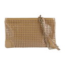 美品 Christian Louboutin クリスチャンルブタン LOUBIPOSH ルビポッシュ クラッチバッグ 3120508 パテントレザー ベージュブ...