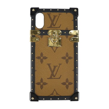 LOUIS VUITTON ルイ ヴィトン アイ・トランク ライト iPhone X ＆ XS モノグラム・リバース その他小物 M67893 レザー PVC ブラウン ブラック iphoneケース スマートホンケース ビトン【本物保証】【中古】