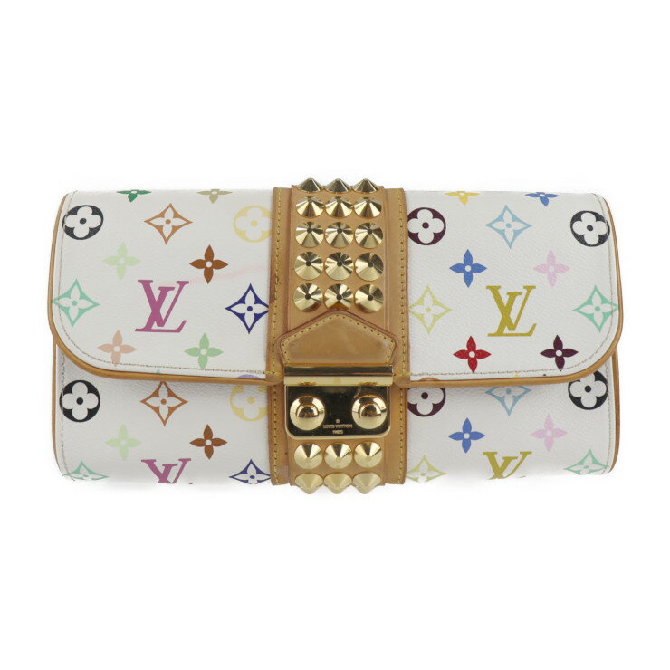 LOUIS VUITTON ルイ ヴィトン ポシェット コートニー クラッチバッグ M45639 モノグラムマルチカラー レザー ブロン セカンドバッグ 長財布 ロングウォレット スタッズ ビトン【本物保証】【中古】