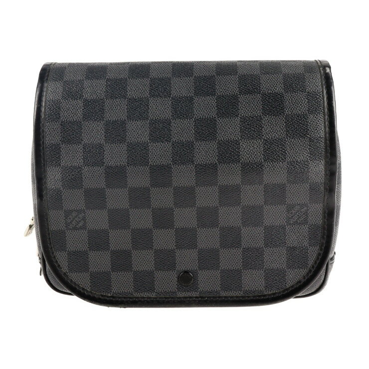 美品 LOUIS VUITTON ルイ ヴィトン トゥルース・サスペンダブル ポーチ N41419 ダミエグラフィットキャンバス レザー ブラック トラベルポーチ ビトン【本物保証】【中古】