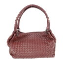 BOTTEGAVENETA ボッテガヴェネタ ミニパラシュート イントレチャート ハンドバッグ 428047 レザー ボルドー系 ショルダーバッグ トートバッグ 【本物保証】【中古】