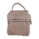 超美品 TOD’S トッズ ウェーブ ライン リュック・デイパック - レザー パープルグレー系 3WAY ミニ バックパック ショルダーバッグ ハンドバッグ【...