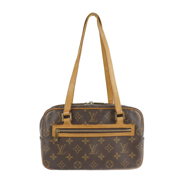 LOUIS VUITTON ルイ ヴィトン シテMM ハンドバッグ M51182 モノグラムキャンバス レザー ブラウン セミショルダー ショルダーバッグ ハンドバッグ トートバッグ ビトン【本物保証】【中古】のサムネイル