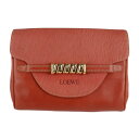 美品 LOEWE ロエベ ベラスケス ツイスト クラッチバッグ - レザー レッド系 セカンドバッグ バーミリオン系【本物保証】【中古】