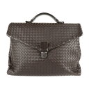 BOTTEGAVENETA ボッテガヴェネタ イントレチャート ビジネスバッグ 122139 レザー ダークブラウン ブリーフケース 書類カバン ハンドバッグ ...
