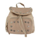 JIMMY CHOO ジミーチュウ SUKI スキ リュック・デイパック - レザー ピンクベージュ 2WAY ワンショルダーバッグ ミニ バックパック スター...
