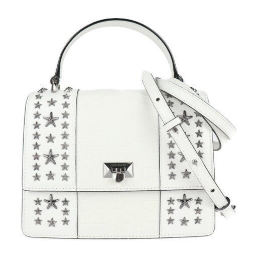 超美品 JIMMY CHOO ジミーチュウ ピクシス トップハンドル ハンドバッグ 211 PYXIS TOPHANDLE レザー クロコ型押しレザー ホワイト シルバー金具 スタースタッズ 2WAY ショルダーバッグ トートバッグ ショッピングバッグ 鞄【本物保証】【中古】 超美品 JIMMY CHOO ジミーチュウ ピクシス トップハンドル ハンドバッグ 211 PYXIS TOPHANDLE レザー クロコ型押しレザー ホワイト シルバー金具 スタースタッズ 2WAY ショルダーバッグ トートバッグ ショッピングバッグ 鞄【本物保証】【中古】