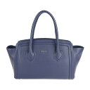 美品 Furla フルラ カレッジ ハンドバッグ レザー ネイビー ゴールド金具 トートバッグ【本物保証】【中古】