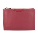 超美品 GIVENCHY ジバンシィ アンティゴナ ポーチ セカンドバッグ BC06822012 653 レザー ボルドー系 クラッチバッグ【本物保証】【中古】