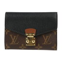 美品 LOUIS VUITTON ルイ ヴィトン ポルトフォイユ パラス コンパクト モノグラム 三つ折り財布 M67479 PVC レザー ブラウン ブラック ゴールド金具 ビトン